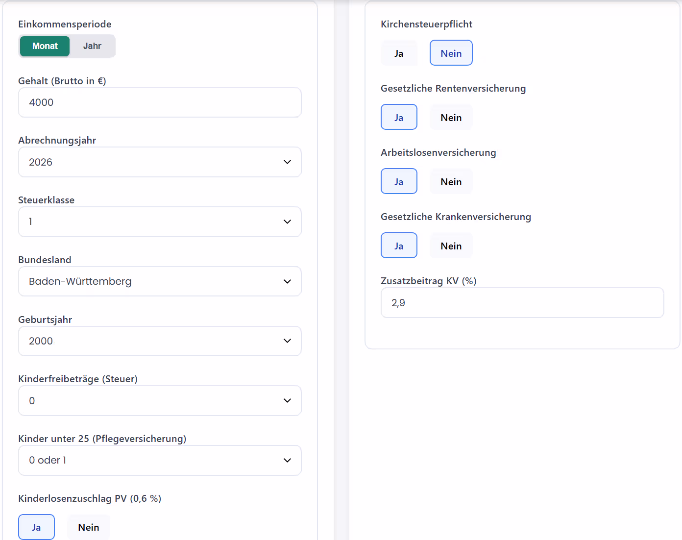 Brutto-Netto-Rechner Vorschau Brutto-Netto-Rechner Vorschau