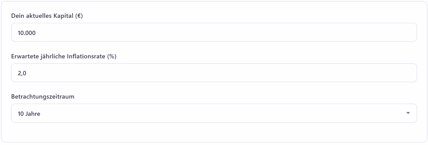 Inflationsrechner Vorschau Inflationsrechner Vorschau